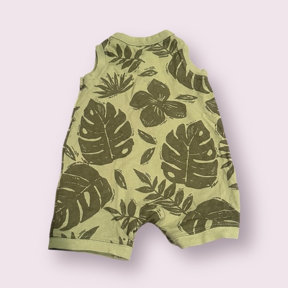 Carters Baby Green Palm Leaf Print Baby Romper Size 3 Months - Picture 5 of 5